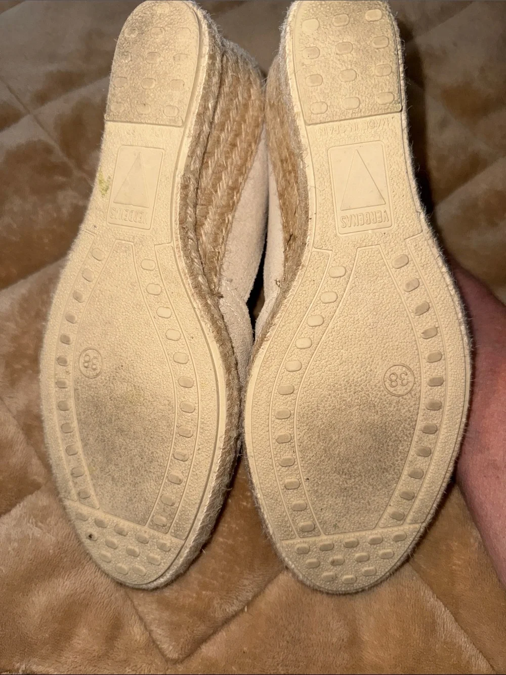 VERBENAS Tan Suede Espadrille Wedge for Women